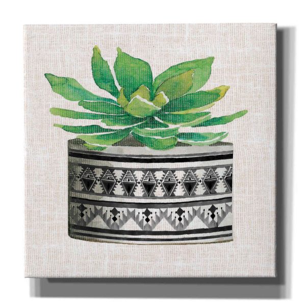 Cactus Mud Cloth Vase IV  by Cindy Jacobs, Canvas Wall Art Discount