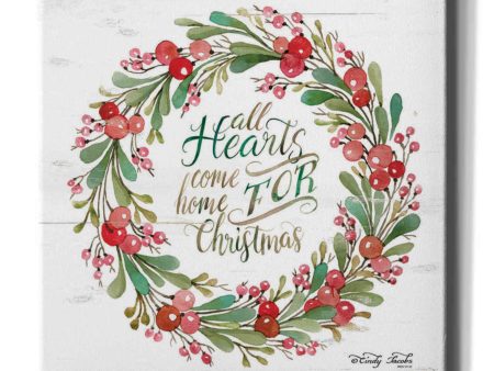 All Hearts Come Home for Christmas Berry Wreath  by Cindy Jacobs, Canvas Wall Art Cheap