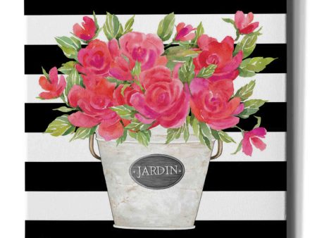 Fuchsia Jardin Stripes  by Cindy Jacobs, Canvas Wall Art on Sale