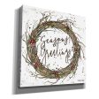 Seasons Greetings Wreath II  by Cindy Jacobs, Canvas Wall Art Fashion