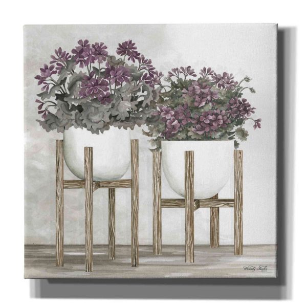 Potted Geraniums  by Cindy Jacobs, Canvas Wall Art Online Hot Sale