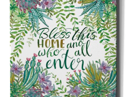 Bless This Home Succulents  by Cindy Jacobs, Canvas Wall Art Discount