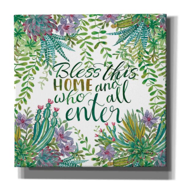 Bless This Home Succulents  by Cindy Jacobs, Canvas Wall Art Discount