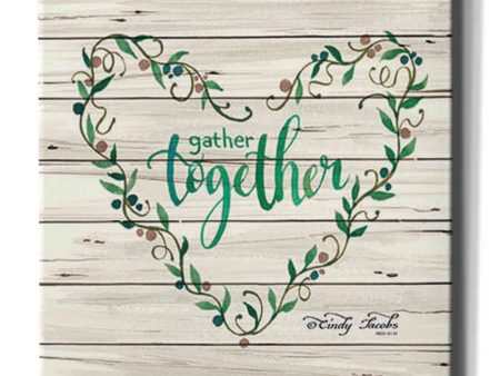 Gather Together Heart Wreath  by Cindy Jacobs, Canvas Wall Art Sale