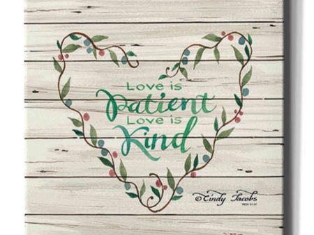 Love is Patient Heart Wreath  by Cindy Jacobs, Canvas Wall Art Sale