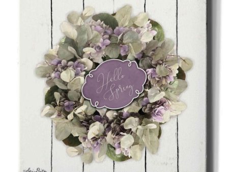 Hello Spring Wreath  by Lori Deiter, Canvas Wall Art on Sale