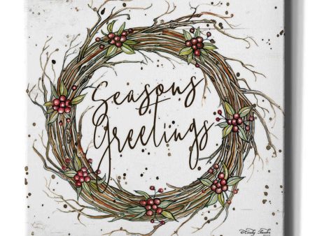 Seasons Greetings Wreath II  by Cindy Jacobs, Canvas Wall Art Fashion