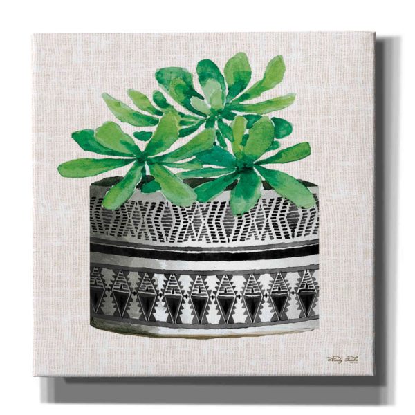 Cactus Mud Cloth Vase II  by Cindy Jacobs, Canvas Wall Art Supply