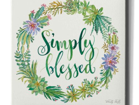 Simply Blessed Succulent Wreath  by Cindy Jacobs, Canvas Wall Art Online Sale