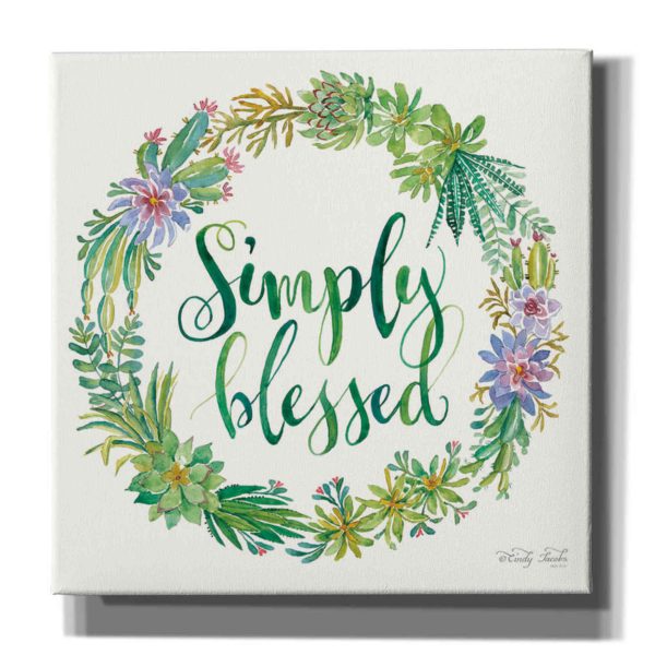 Simply Blessed Succulent Wreath  by Cindy Jacobs, Canvas Wall Art Online Sale