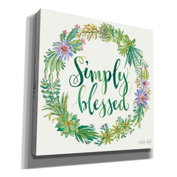 Simply Blessed Succulent Wreath  by Cindy Jacobs, Canvas Wall Art Online Sale