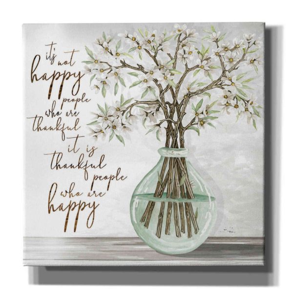 Thankful People Flower Vase  by Cindy Jacobs, Canvas Wall Art on Sale