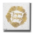 Seasons Greetings Gold Wreath  by Cindy Jacobs, Canvas Wall Art Online Hot Sale