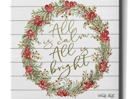 All is Calm Berry Wreath  by Cindy Jacobs, Canvas Wall Art Online Sale