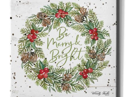 Be Merry & Bright Wreath  by Cindy Jacobs, Canvas Wall Art Fashion