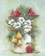 ART1342 - Christmas Cardinal Floral Still Life - 12x16 Online Hot Sale