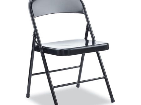 Armless Steel Folding Chair, Supports Up To 275 Lb, Black Seat, Black Back, Black Base, 4 carton Cheap