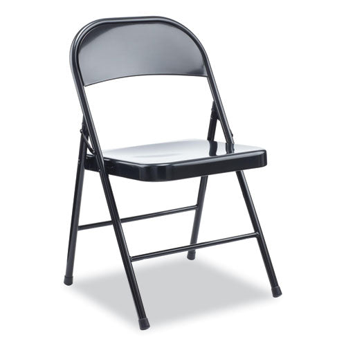 Armless Steel Folding Chair, Supports Up To 275 Lb, Black Seat, Black Back, Black Base, 4 carton Cheap