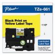 Tze Standard Adhesive Laminated Labeling Tape, 1.4  X 26.2 Ft, Black On Yellow Fashion