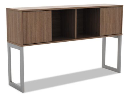 Alera Open Office Desk Series Hutch, 59w X 15d X 36.38h, Modern Walnut Supply