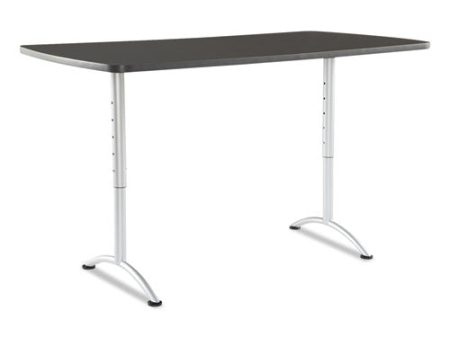 Arc Adjustable-height Table, Rectangular, 36  X 72  X 30  To 42 , Graphite Top, Silver Base Hot on Sale