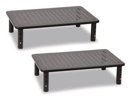 Adjustable Rectangular Monitor Stand, 14.5  X 9.25  X 4  To 5.5 , Black, Supports 44 Lb, 2 pack For Sale