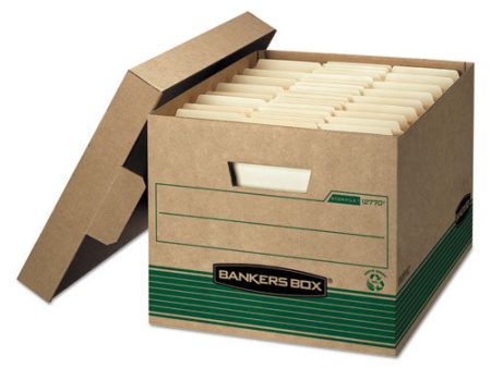 Stor file Medium-duty 100% Recycled Storage Boxes, Letter legal Files, 12.5  X 16.25  X 10.25 , Kraft green, 12 carton For Sale