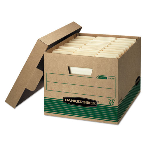 Stor file Medium-duty 100% Recycled Storage Boxes, Letter legal Files, 12.5  X 16.25  X 10.25 , Kraft green, 12 carton For Sale