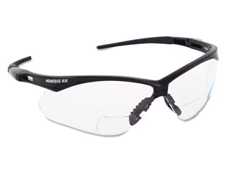 V60 Nemesis Rx Reader Safety Glasses, Black Frame, Clear Lens, +1.0 Diopter Strength Sale