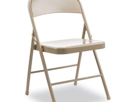 Armless Steel Folding Chair, Supports Up To 275 Lb, Tan Seat, Tan Back, Tan Base, 4 carton Cheap