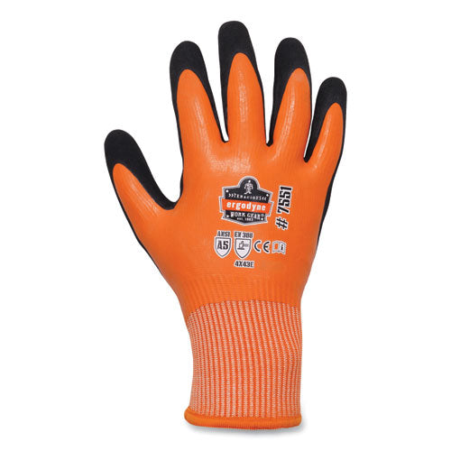 Proflex 7551-case Ansi A5 Coated Waterproof Cr Gloves, Orange, Medium, 144 Pairs carton on Sale