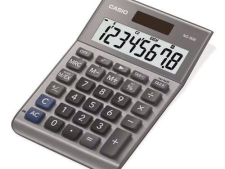 Ms80b 8-digit Battery And Solar Basic Calculator, Lcd, Silver For Cheap