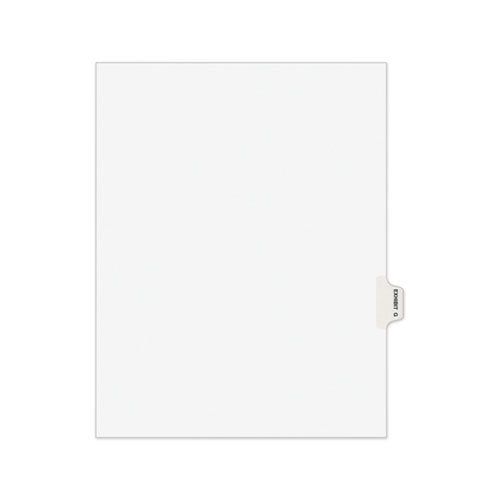 Avery-style Preprinted Legal Side Tab Divider, 26-tab, Exhibit G, 11 X 8.5, White, 25 pack Discount