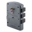 Pivot Plug Surge Protector, 6 Ac Outlets, 1,080 J, Gray on Sale