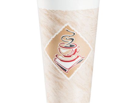 Cafe G Foam Hot cold Cups, 20 Oz, Brown red white, 20 pack For Sale