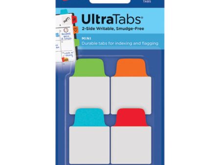 Ultra Tabs Repositionable Tabs, Mini Tabs: 1  X 1.5 , 1 5-cut, Assorted Colors, 80 pack For Sale