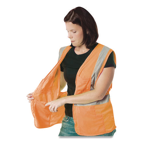 Ansi Class 2 Hook And Loop Safety Vest, Large, Hi-viz Orange Fashion