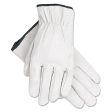 Grain Goatskin Driver Gloves, White, X-large, 12 Pairs on Sale