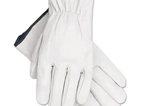 Grain Goatskin Driver Gloves, White, X-large, 12 Pairs on Sale