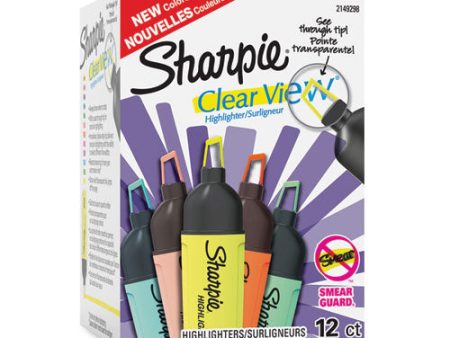 Clearview Tank-style Highlighter, Assorted Ink Colors, Chisel Tip, Assorted Barrel Colors, 12 pack For Cheap