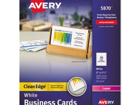 Clean Edge Business Card Value Pack, Laser, 2 X 3.5, White, 2,000 Cards, 10 Cards sheet, 200 Sheets box Online Sale