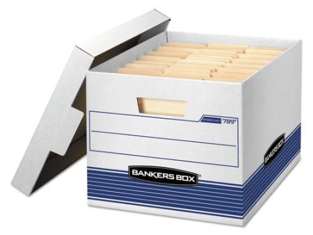 Stor file Medium-duty Letter legal Storage Boxes, Letter legal Files, 12.75  X 16.5  X 10.5 , White blue, 12 carton Supply