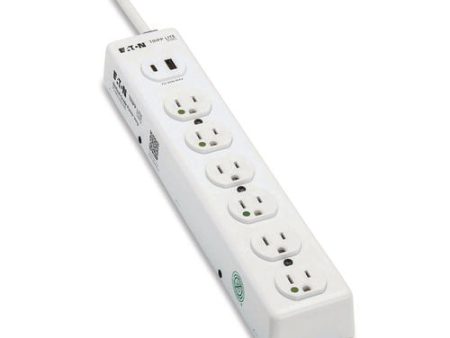 Safe-it Medical-grade Power Strip With Antimicrobial Protection, 6 Hospital-grade Outlets, Usb Charging, 2 Ft Cord, White Supply