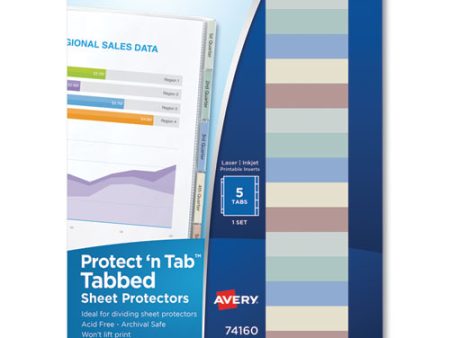 Protect  n Tab Top-load Clear Sheet Protectors W five Tabs, Letter Discount