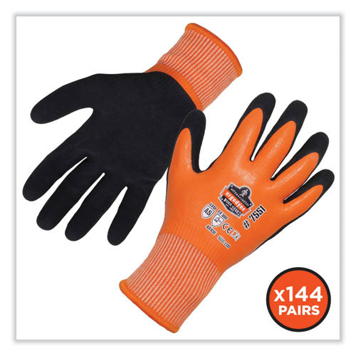 Proflex 7551-case Ansi A5 Coated Waterproof Cr Gloves, Orange, Medium, 144 Pairs carton on Sale