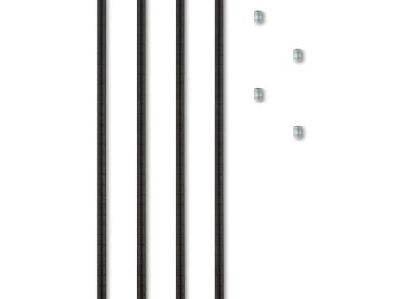 Stackable Posts For Wire Shelving, 36  high, Black, 4 pack For Sale