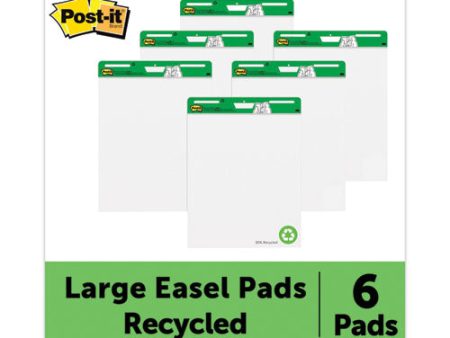 Vertical-orientation Self-stick Easel Pad Value Pack, Green Headband, Unruled, 25 X 30, White, 30 Sheets, 6 carton Discount