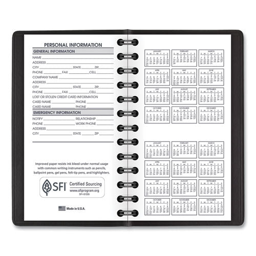 Weekly Planner, 4.5 X 2.5, Black Cover, 12-month (jan To Dec): 2025 Sale