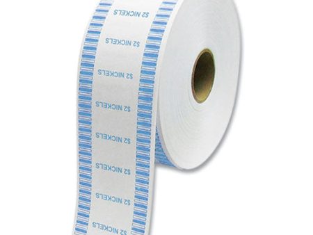 Automatic Coin Wrapper Roll For Coin Wrapping Machines, Nickels, $2.00, Kraft blue, 2,000 roll, 8 Rolls carton on Sale