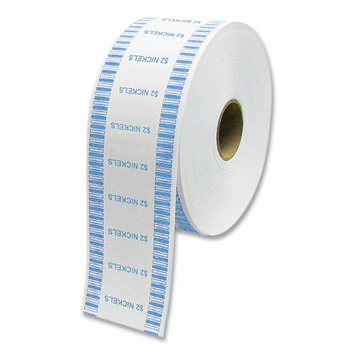 Automatic Coin Wrapper Roll For Coin Wrapping Machines, Nickels, $2.00, Kraft blue, 2,000 roll, 8 Rolls carton on Sale